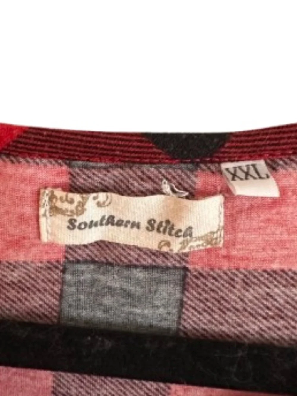 Red and Black Buffalo Plaid Ruffle Hem Tunic - Picture 2 of 6